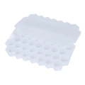 White hexagonal silicone ice cube tray with a matching lid for making shaped ice - 37-Grid with Lid White
