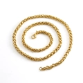 Detailed close-up of a golden wheat chain necklace with a secure lobster clasp closure - 5mm*55cm / Gold