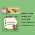 Cartoon monkey boxing theme notepad with green cover 8x8cm size 80 sheets - 6# Boxing Monkey - Memo Pad