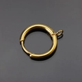 18k gold plated 16mm stainless steel round hoop earrings with small pendant loop - Gold / 10pcs/Pack
