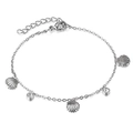 Elegante bracciale in acciaio inossidabile argento con ciondoli a conchiglia e zirconi - Color Acciaio