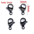 9x5mm black lobster clasp jewelry connector with 2mm hole for DIY bracelet making - 9mm / Black