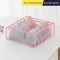 Pink 6-slot mesh organizer for bras with thick material and 32x32x12cm size - Thickened Pink 6-Grid Bra Box