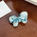 Blue marble acetate butterfly hair clip with rhinestones and gold Sanshine text - Deep Sea Blue-4.5cm