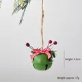 Green Christmas iron bell ornament with red plaid bow, 4.5cm size, 17g weight - Green Round Bell