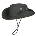 Dunkelgrauer Unisex Sonnenhut mit breiter Krempe, Kordelzug und Belüftungsschlitzen - Verstellbar / Dunkelgrün