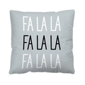 Grey Christmas pillow cover with white and black FA LA LA text print for sofa decor - Style 7-Gray FA LA LA Text