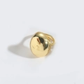 Polierter goldener Minimalistischer Ring in abstrakter unregelmäßiger Kieselform - Oval (Gold)