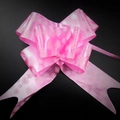 Pink heart-pattern pull bow ribbon with tails for wedding car and event decoration - Heart Print Pink