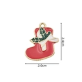 Christmas stocking alloy charm in red and green enamel finish with 2.4cm height - 2327 Christmas Sock