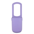 Purple silicone cup holder bag with large hanging loop for strollers and bicycles - Light Purple