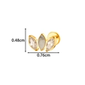 Goldenes G23 Titan Labret mit drei Markise-Zirkonia, Abmessungen von 0,48 x 0,76 cm - 2# Gold (Milchweißer Stein)