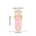 Pink test tube science brooch with gold border and heart details for clothing - Test Tube Style (XZ1267)