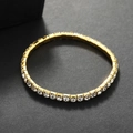 Elegant gold tennis bracelet with round-cut sparkling cubic zirconia in classic prong setting - Single Row Imitation Gold