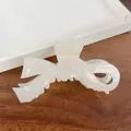 Elegant pearlescent white acetate bow hair claw clip for women on a wooden background - 10CM (Large) / Mermaid White