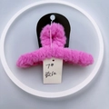 Grande pince à cheveux 14cm en peluche rouge rose pour coiffures d'hiver sur carte - 7# Peluche Rouge Rose 14CM