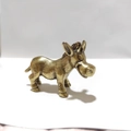 Statuetta in miniatura di asino in ottone vintage per decorazione scrivania - Asino