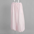 Detail of light pink cotton balloon pants showing elastic waist and drawstring design - S / Pink