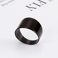 Anillo de banda ancha en acero inoxidable negro pulido con acabado de espejo moderno - US 7 / Negro