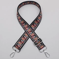 Adjustable 38mm wide shoulder strap with colorful geometric wave pattern and silver hooks - Style 650 Silver Hook