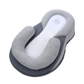 Cuscino anti-reflusso a forma di U per neonati in tessuto mesh grigio e bianco - Cuscino Inclinato Modal Grigio Standard
