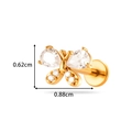 Golden butterfly stud earring with clear crystals, dimensions 0.62cm by 0.88cm - Elegant Gold Butterfly Style (2614-9# Gold)