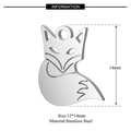 Stainless steel fox pendant for jewelry making with dimensions 12x14mm in silver tone - Fox Charm
