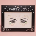 Iridescent facial rhinestone stickers with green butterfly gems in party joy packaging - HF-159-Champagne Butterfly Mask Style