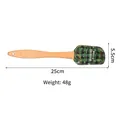 Christmas silicone spatula with wood handle and plaid pattern, 25cm length size details - Green Christmas & New Year Wish