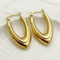 Moderne U-förmige spitze Tropfenohrringe in glänzendem Gold für einen eleganten Look - Gold