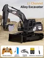 11-channel grey alloy RC excavator toy with 680 degree rotation and remote control kit - Black Alloy Excavator 11-Channel No Spray / 1 Set Rechargeable Lithium Battery