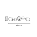 Silver ball magnetic jewelry clasp with lobster buckles and 40mm length measurements - 8# Round Bead Silver