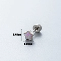 Star-shaped titanium steel screw earring with pink purple synthetic opal star stud - Light Pink Star (A083-5#OP08) / Single Piece