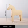Minimalist beige Dala horse statue for home decor, large size height 23cm length 22cm - Large (7203E-0304) / Beige