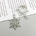Pendentifs tortue marine en argent antique avec cadre plein et évidé pour bijoux DIY - 1Pc Tortue de Mer Creuse Argent Antique 18*25mm