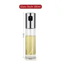 100ml glass oil sprayer bottle with silver stainless steel pump and 18cm height scale - PP Head Spray Bottle