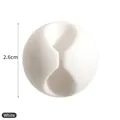 White silicone cable organizer clip 2.6cm diameter for desktop cord management - White