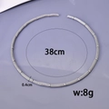 Silver mesh choker necklace in stainless steel, 38cm length and 0.4cm width, weighing 8g - Mesh Bead Chain