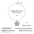 Spécifications détaillées de taille pour un collier fleur en acier inoxydable argent - Style Argenté (YYN025032-P)