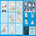3D Santa Claus and reindeer Christmas static window stickers set of 9 sheets - Christmas Static Sticker A12