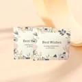 Floral border greeting card set with Best Wishes text on warm soft background - Greeting Card
