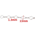 Poliertes silbernes Edelstahldesign Kette, 1,3 mm Dicke, für DIY-Halsketten - Stahlfarbe Handgefertigte Blumenkette 13 mm