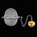 Tiger eye heart stone charm on 304 stainless steel tea infuser ball with chain - Tiger's Eye