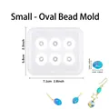 Kleine ovale Silikonform für DIY Harzschmuck mit 6 Mulden für Perlenherstellung - 6-Loch Oval mit Loch (12mm)