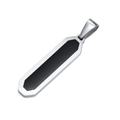 Minimalist silver and black geometric rectangle pendant made of polished stainless steel - PN-1802 Pendant (No Chain) / Steel