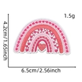 Vista dettagliata delle dimensioni di una toppa ricamata arcobaleno rosa 4,2x6,5 cm - Stile 2 (Forma arcobaleno)