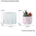 D4150 rhombus silicone mold for DIY epoxy resin candle holders and flower pots - Rhombus Candle Cup Mold