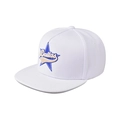 Classic white cotton snapback baseball cap with Dallas embroidery and blue star pattern - Adjustable / White