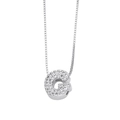 Silver letter G pendant necklace with sparkling cubic zirconia on a delicate box chain - Letter G / Silver