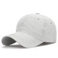 Classic white quick-dry baseball cap with breathable eyelets and adjustable curved brim - Light Gray